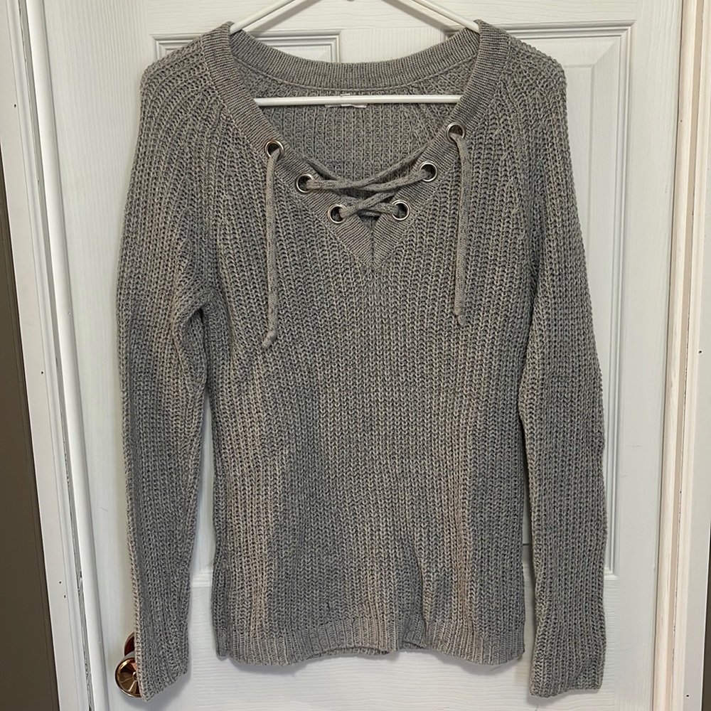Criss cross knit sweater